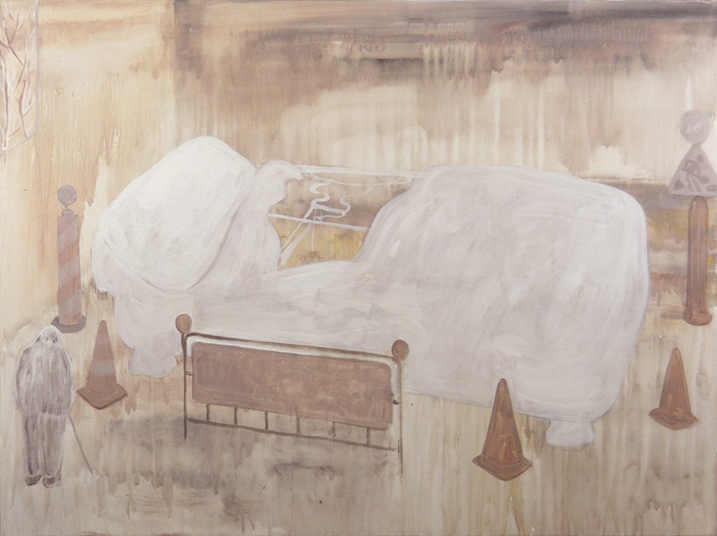 White Bed, Acrylic on Canvas, 36 x 48", 2016