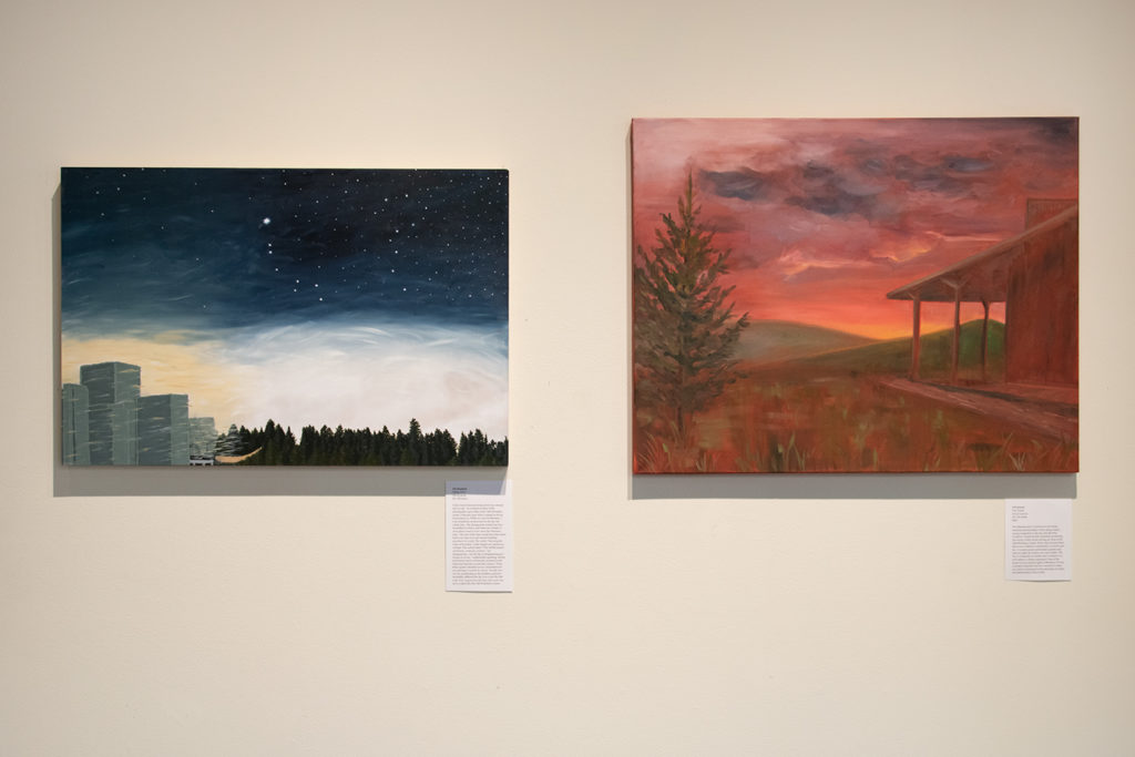 Taft Nicholson Exhibition: In Plein Site, 2019 Artwork by Ali Dunford (left), Alli Jensen (right)