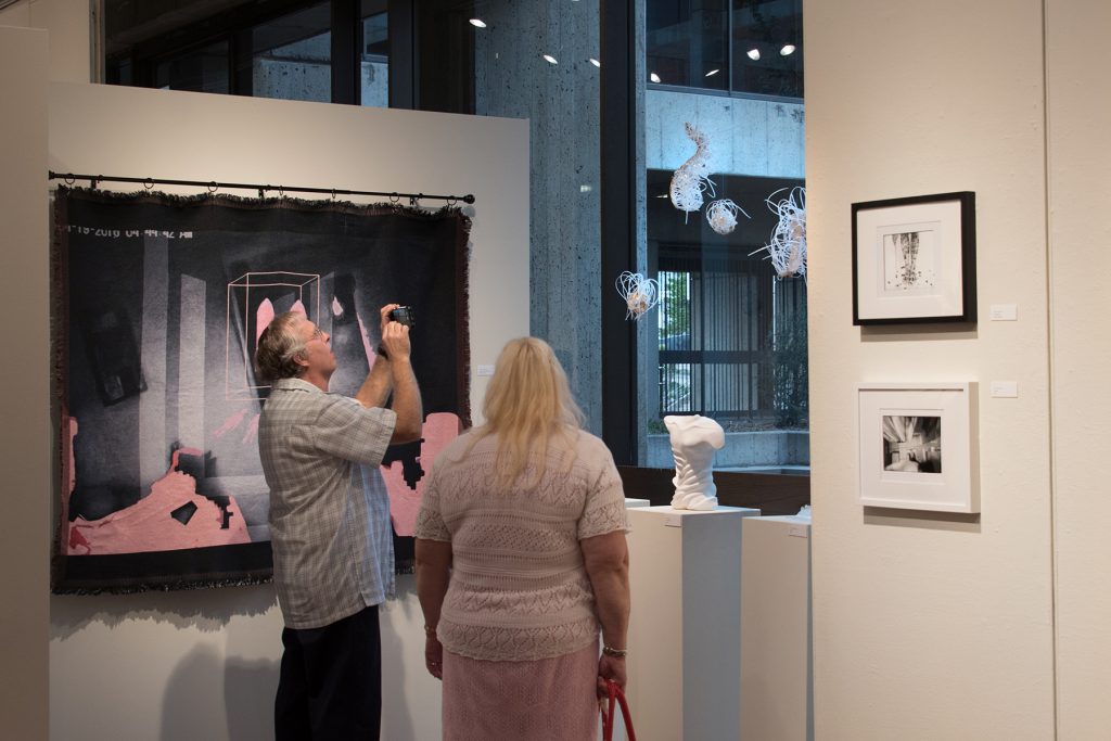 Annual Student Exhibition, 2018: Opening Reception; artwork by Alexis Rausch, Jennifer Bohn, Kelly Goff, Rachel Roser, and Kaitlyn Irvine