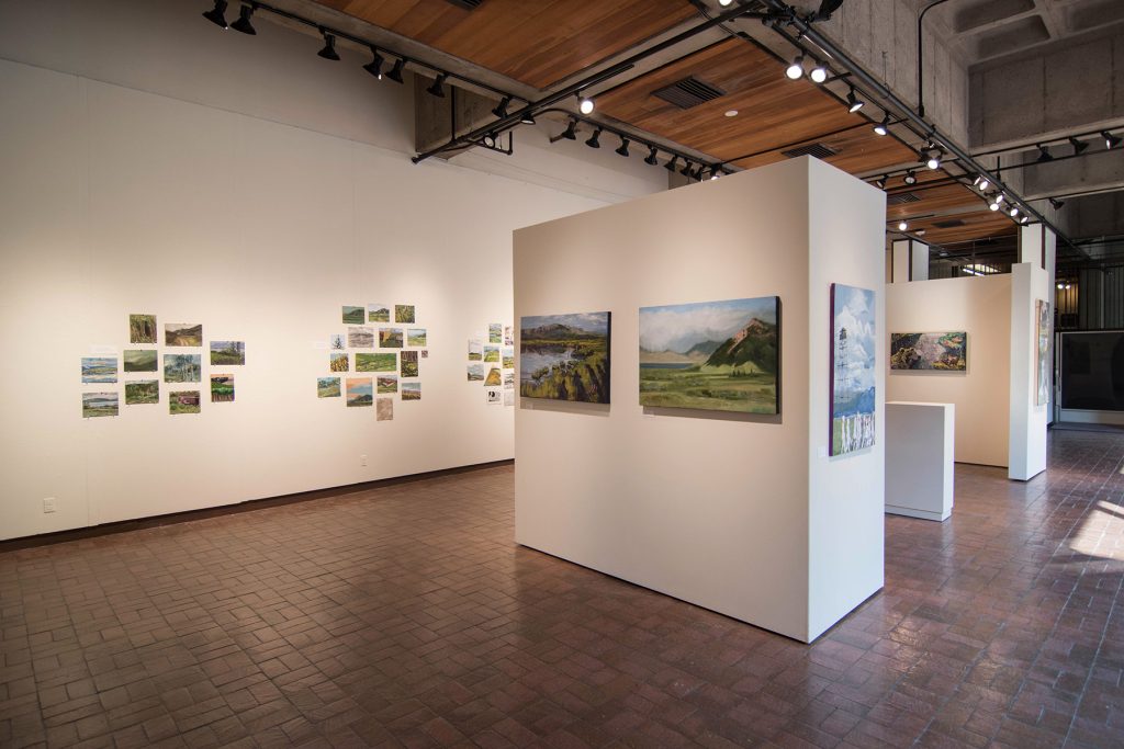 Open Sky: Taft-Nicholson Residency Exhibition, Gittins Gallery, September 2017; artwork: Alexis Rogers, Charles Pfaff (foreground)