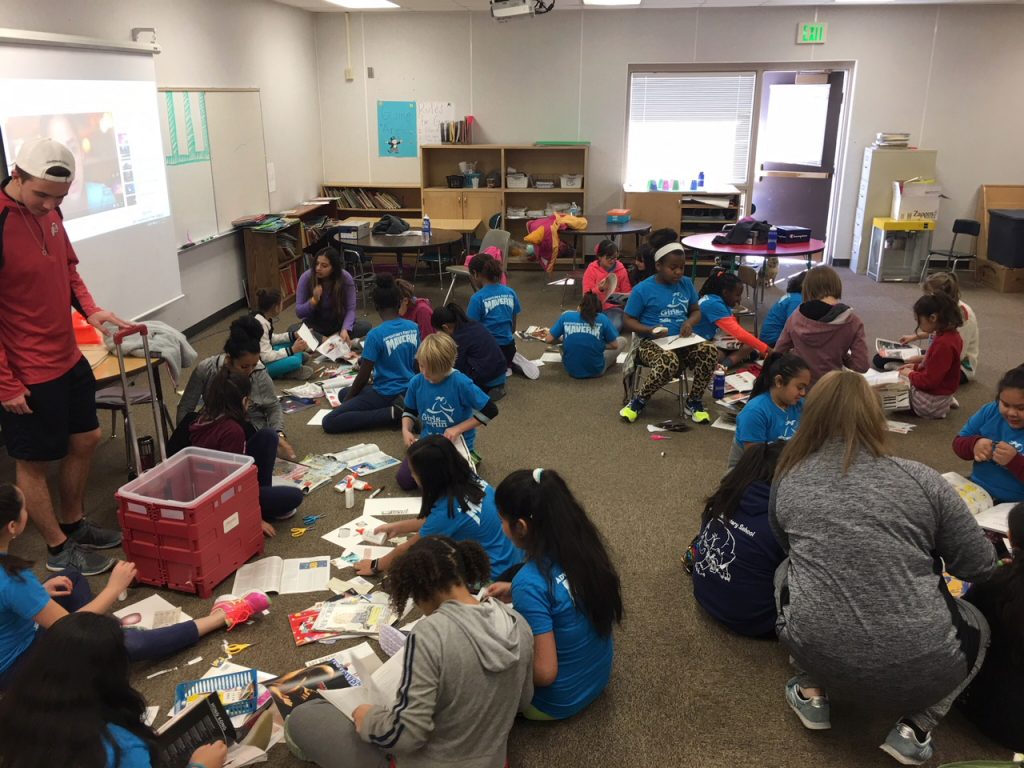 Art in the Community class with Girls on the Run at Mary W. Jackson Elementary School