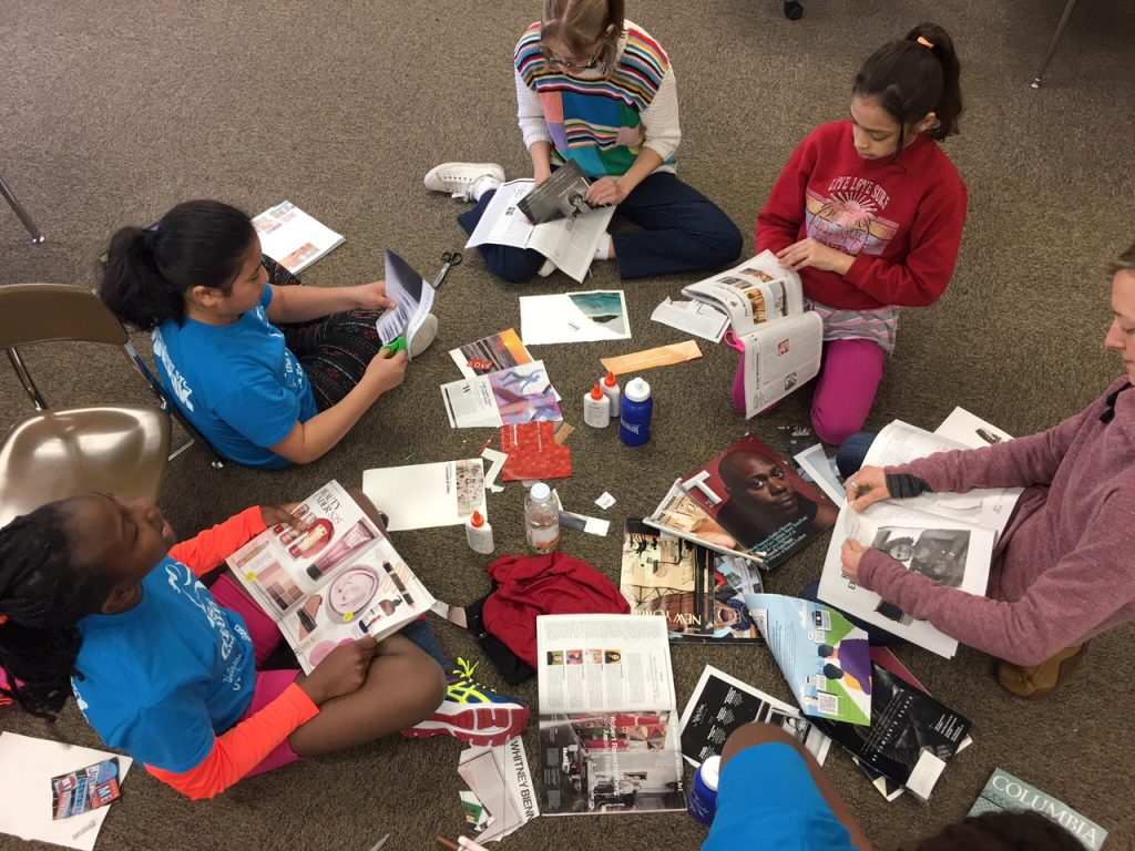 Art in the Community class with Girls on the Run at Mary W. Jackson Elementary School