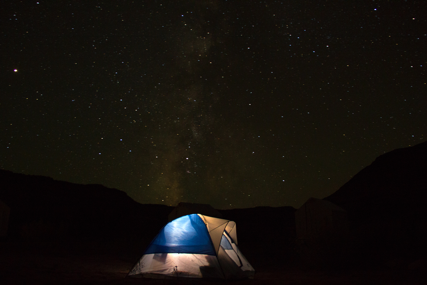 Stars and tents at Rio Mesa